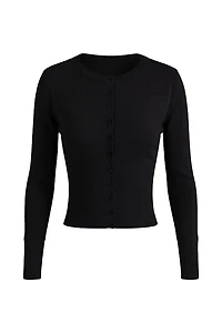 Cardigan épuré à taille cintrée