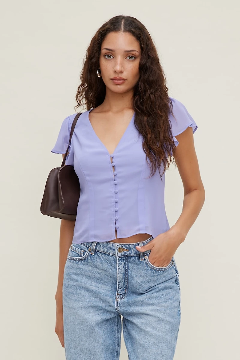 Flutter Sleeve Blouse