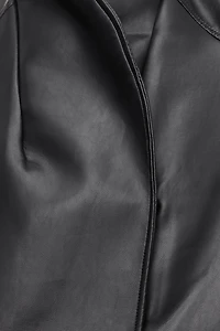 Blouson aviateur croisé en faux cuir