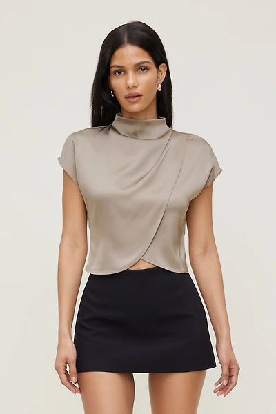 Blouse superposée en satin Ella