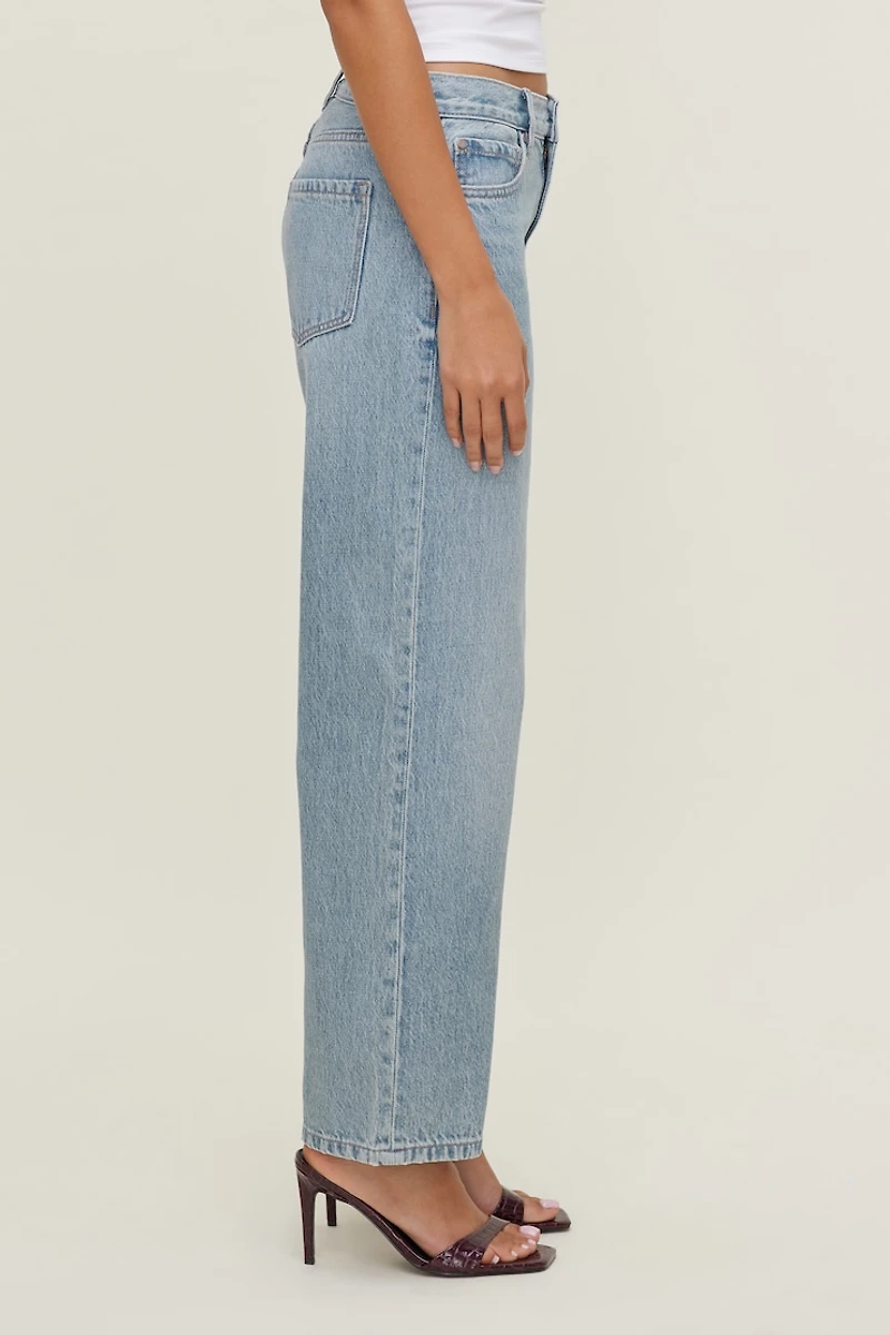 Theo Mid Rise Barrel Leg Jeans