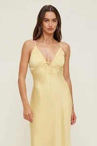 Lace Satin Maxi Dress
