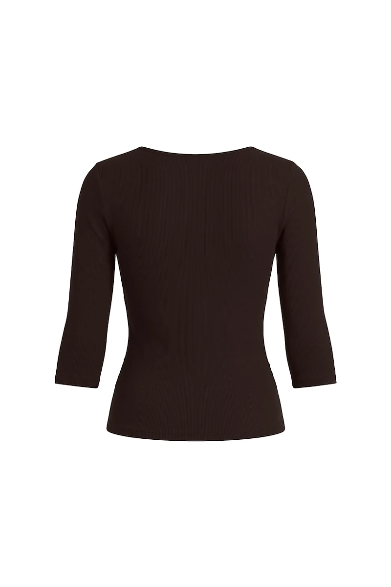 Plunge 3/4 Sleeve Top