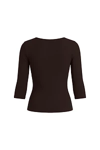 Plunge 3/4 Sleeve Top