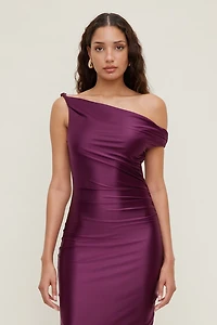 Jayde Stretch Satin Midi Dress