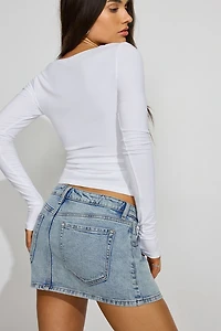 Denim Micro Skort