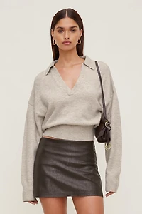 Audrey Cinched Polo Sweater
