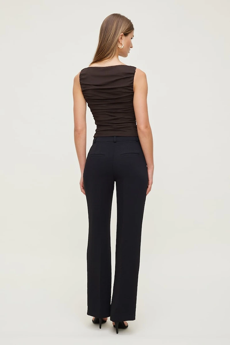 Pantalon fluide à jambe droite Camelia