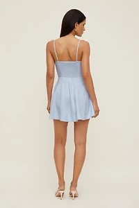 Ivory Linen Mini Dress