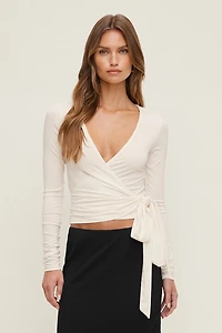 Wrap Long Sleeve Top
