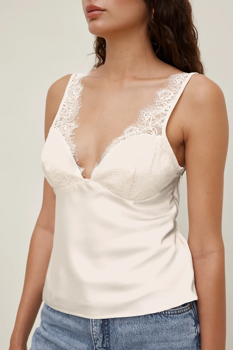 Satin Lace Cami Top