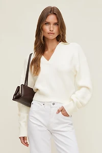 Audrey Cinched Polo Sweater