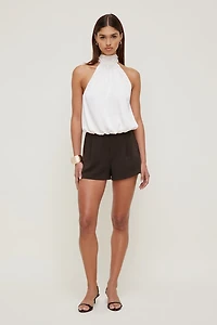 Paloma Bubble Satin Halter Blouse