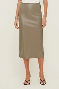 Shiloh Faux Leather Midi Skirt