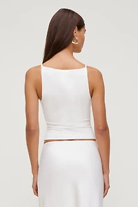 Camisole sculptante à col bateau et bretelles