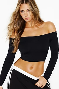 Sleek Off Shoulder Long Sleeve Top