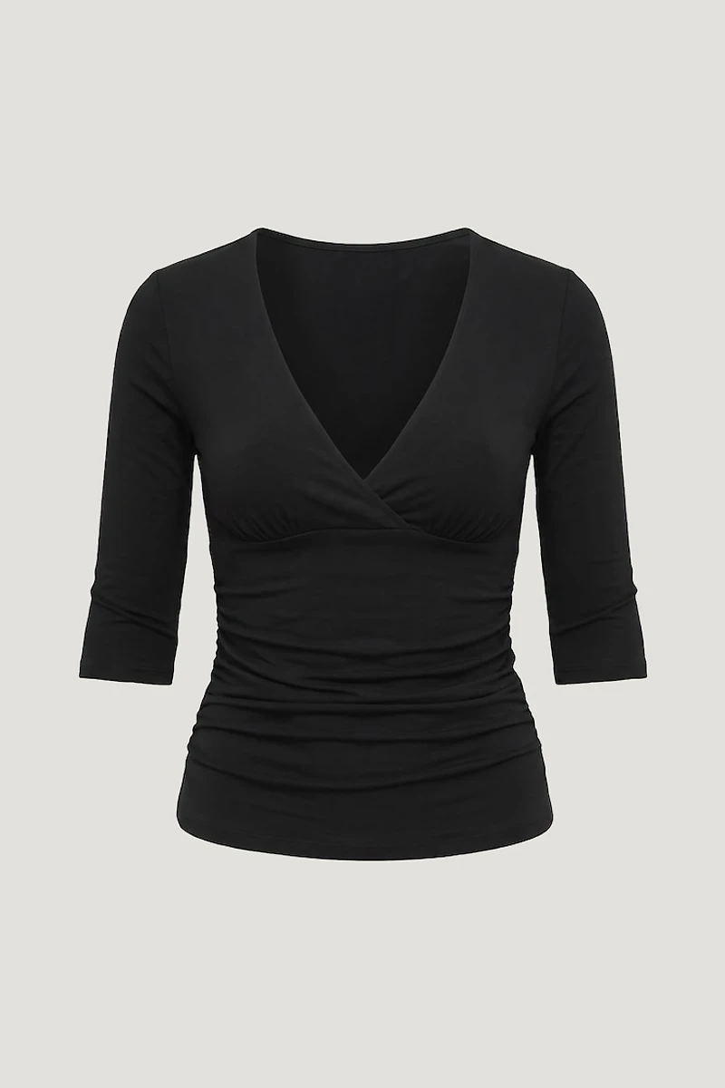 Morgan Plunge 3/4 Sleeve Top