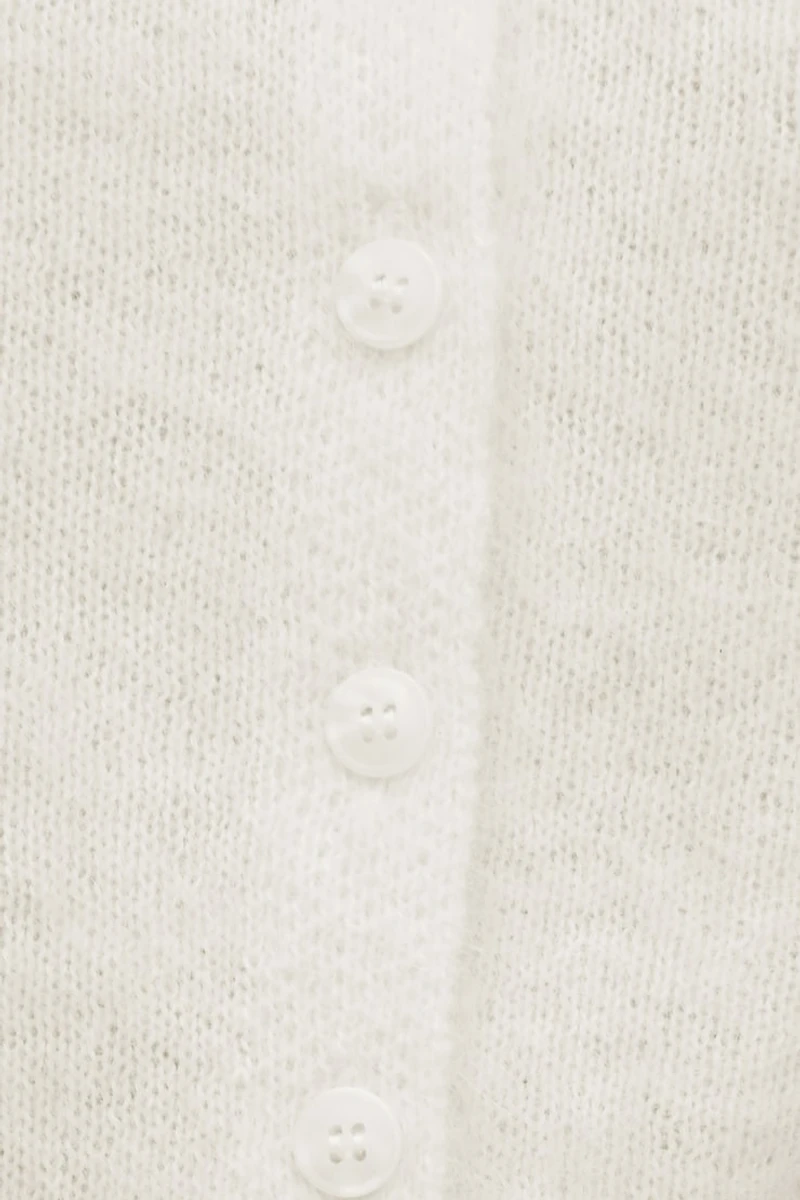 Cardigan à manches courtes en mohair de qualité supérieure