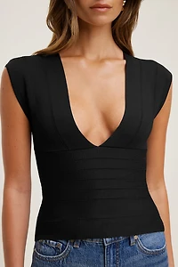 V Neck Bandage Top