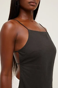 Haut style tablier en lin