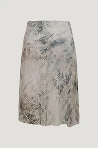 Asymmetric Draped Midi Skirt