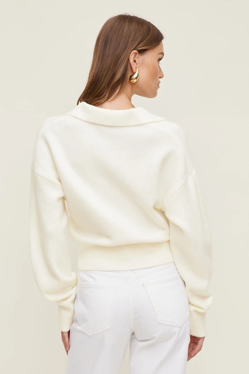 Audrey Cinched Polo Sweater
