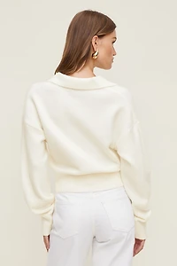 Audrey Cinched Polo Sweater