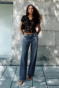 Jules Relaxed Low Rise Straight Leg Jeans