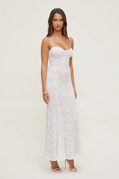 Monet Lace Overlay Maxi Dress