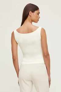 Boat Neck Sweater Tank Top