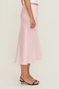 Delila Satin Midi Skirt