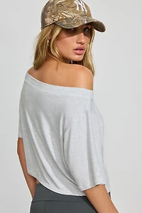 Wide Boat Neck Banded Tee