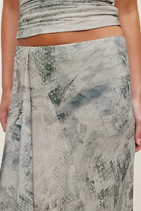 Asymmetric Draped Midi Skirt
