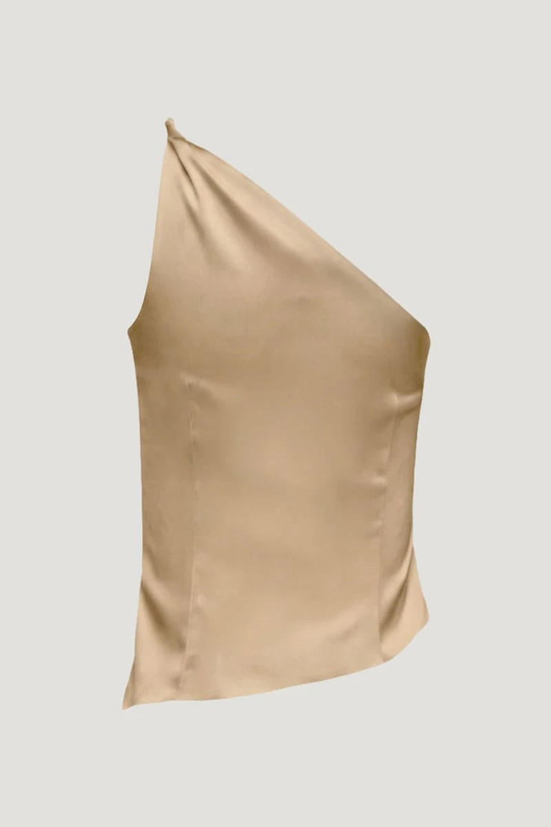 Single Shoulder Satin Top