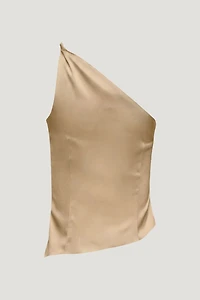 Single Shoulder Satin Top
