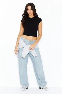 StretchTerry™ Cropped Crewneck Top