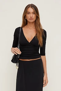 Morgan Plunge 3/4 Sleeve Top