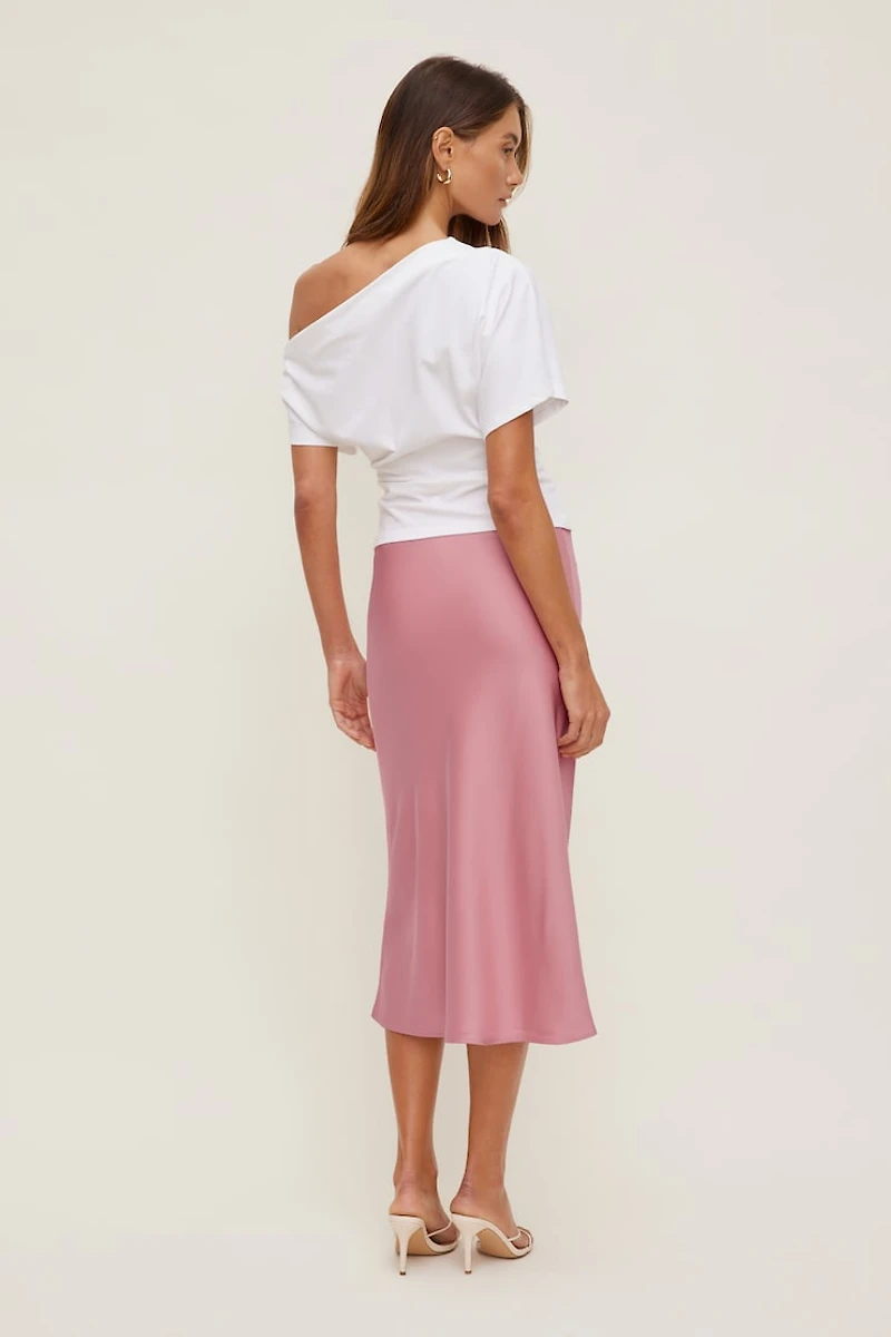 Delila Satin Midi Skirt