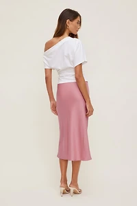 Delila Satin Midi Skirt