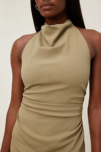 Cowl Halter Mini Dress