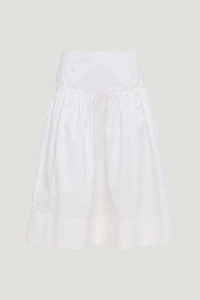 Drop Waist Poplin Midi Skirt