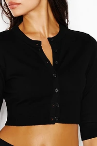 Ultra Cropped Cardigan Long Sleeve Top