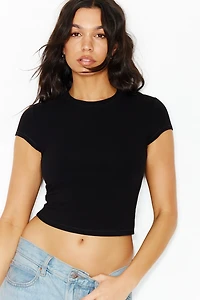 StretchTerry™ Cropped Crewneck Top