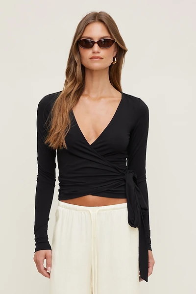 Wrap Long Sleeve Top
