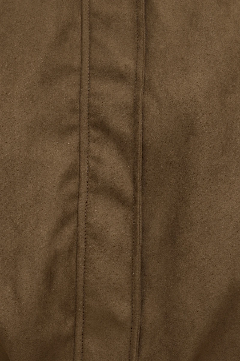 Blouson bouffant en faux suède