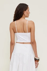 Cropped Poplin Tank Top