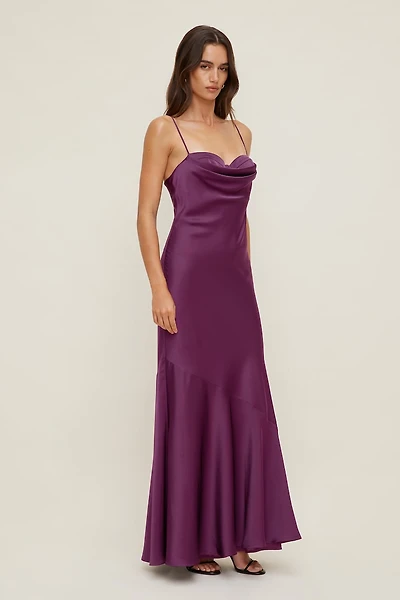 Bustier Satin Maxi Dress