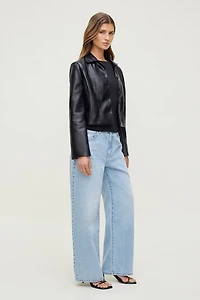 Blouson court en faux cuir Charlotte
