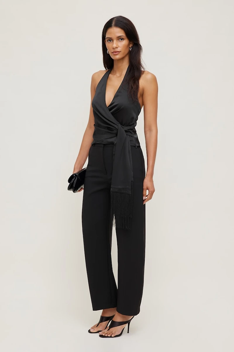 Fringe Satin Top