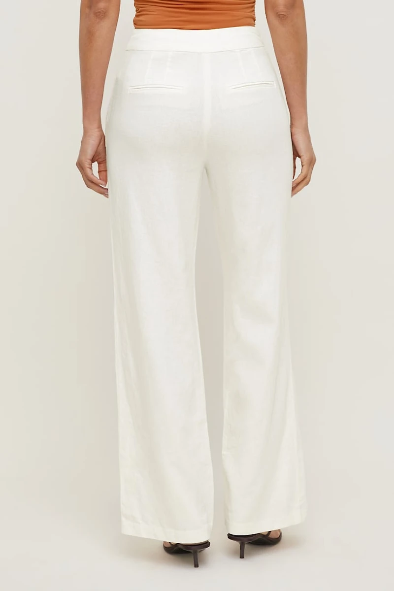 Pantalon à jambe droite Yasmin en lin